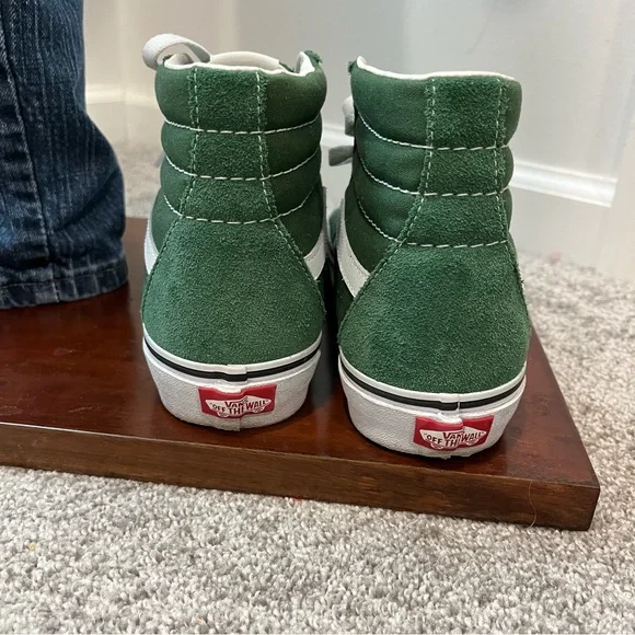 VANS Sk8-Hi Green/White Classic High Top Skate Sneakers Men Size 8/Women 9.5 - Picture 3 of 10